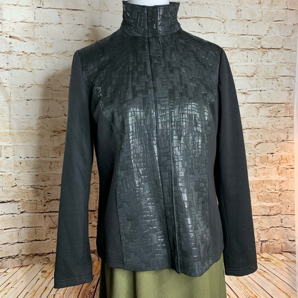 JM Collection Faux Snakeskin Textured Jacket - Picture 2 of 5